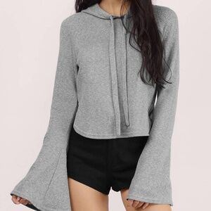 TOBI Grey Bell-Bottom Hoodie